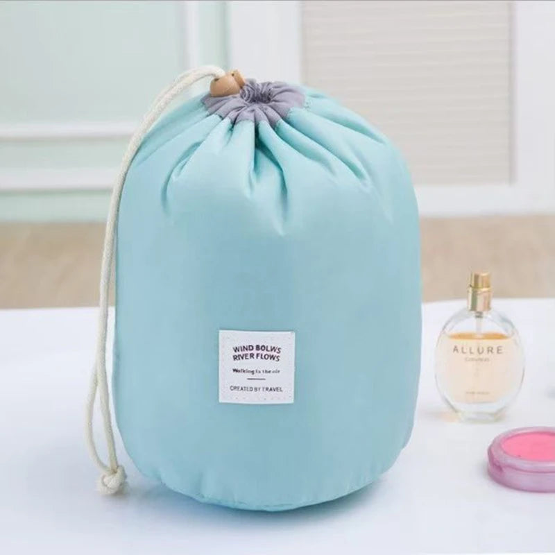 Fashion Round High-Capacity Waterproof Makeup Bag - Travel Organizer & Toiletry Kit Case