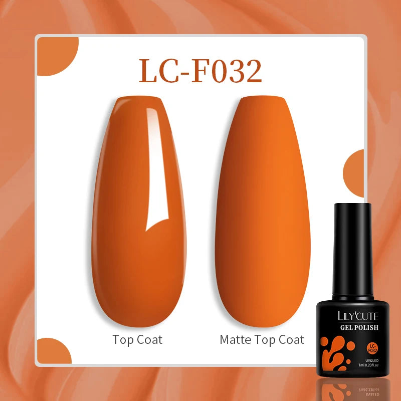 LILYCUTE 7ml Jelly Amber Dark Bloom Leopard Gel Polish - Semi-Permanent UV Nail Art