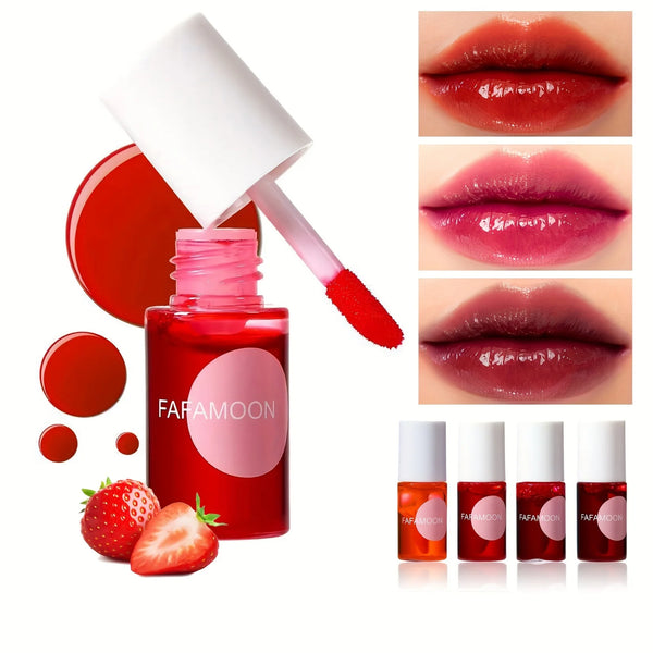 Fafamoon Fruity Lip Tint Water Gloss - Moisturizing Waterproof High-Pigment Vibrant