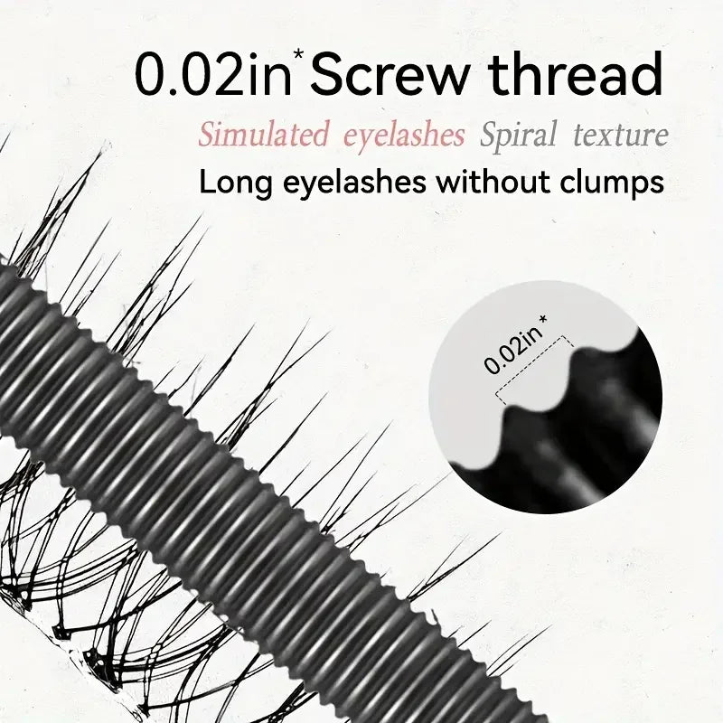 Steel Tube Spiral Brush Mascara - Silk Fiber, Waterproof & Long-Lasting Curl