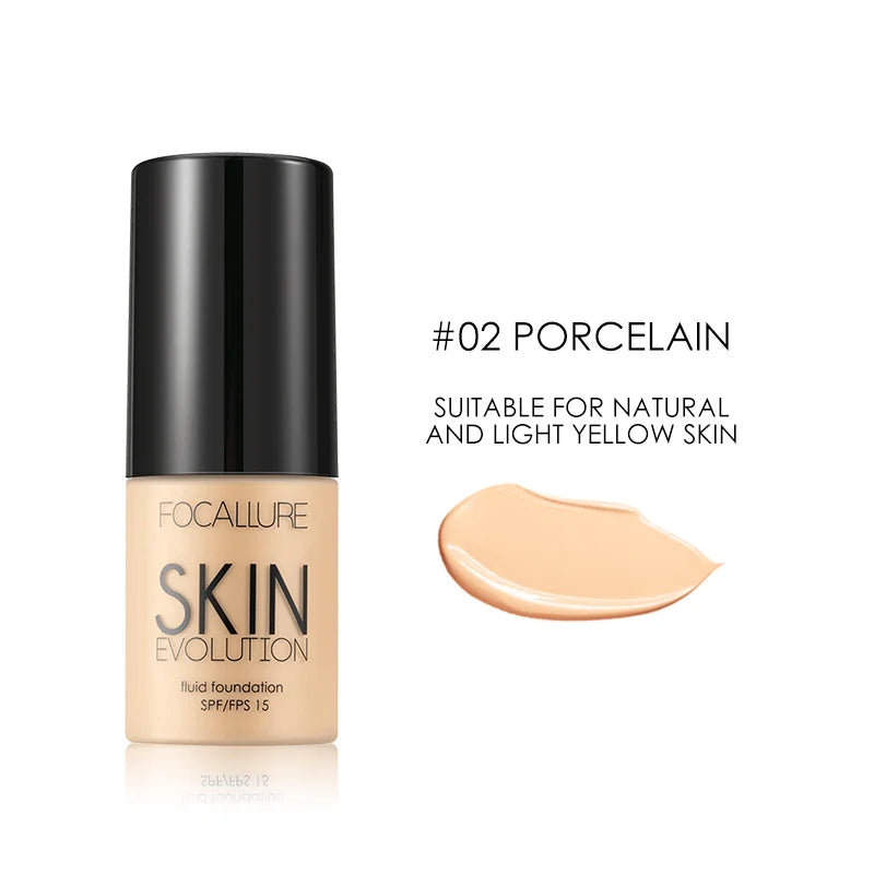 FOCALLURE Full Coverage Liquid Foundation Cream - Oil-Control Moisturizing Base