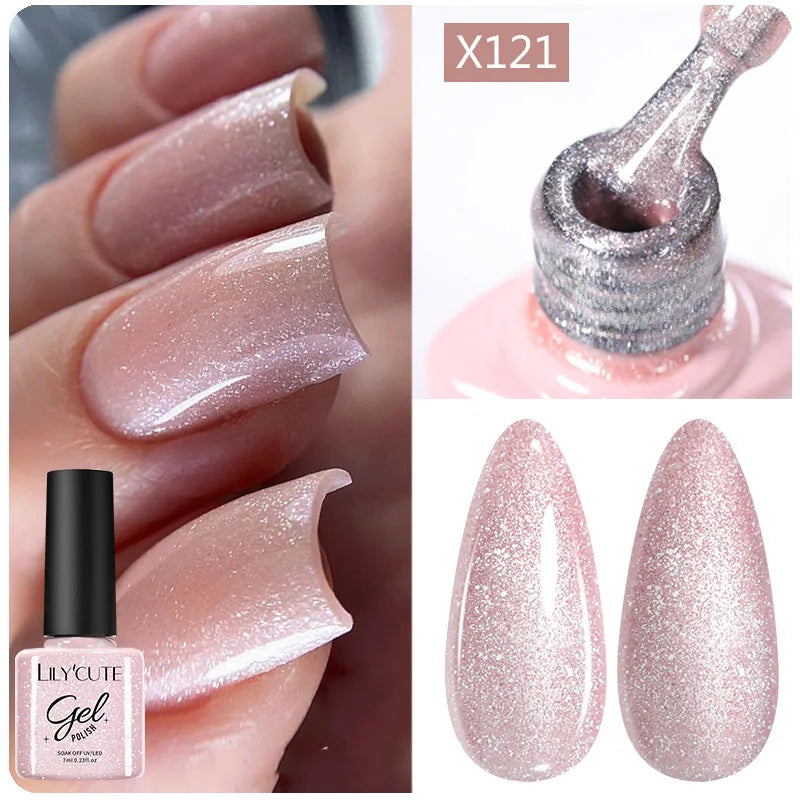 LILYCUTE 5ml Metallic Gold & Silver Mirror Liner Gel - Super Bright French Nail Art
