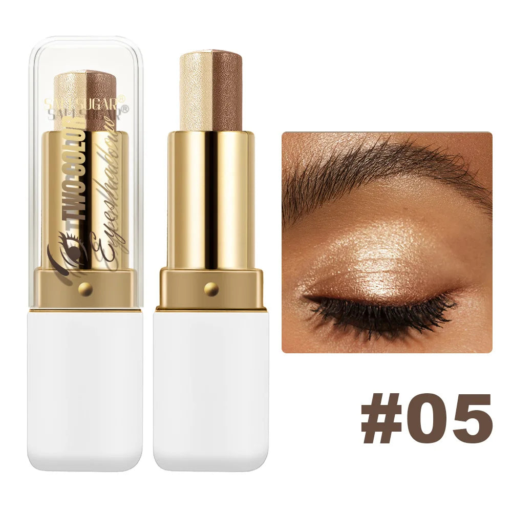 Double Color Eyeshadow Stick - Glitter Shimmer & Metallic Highlight Duo