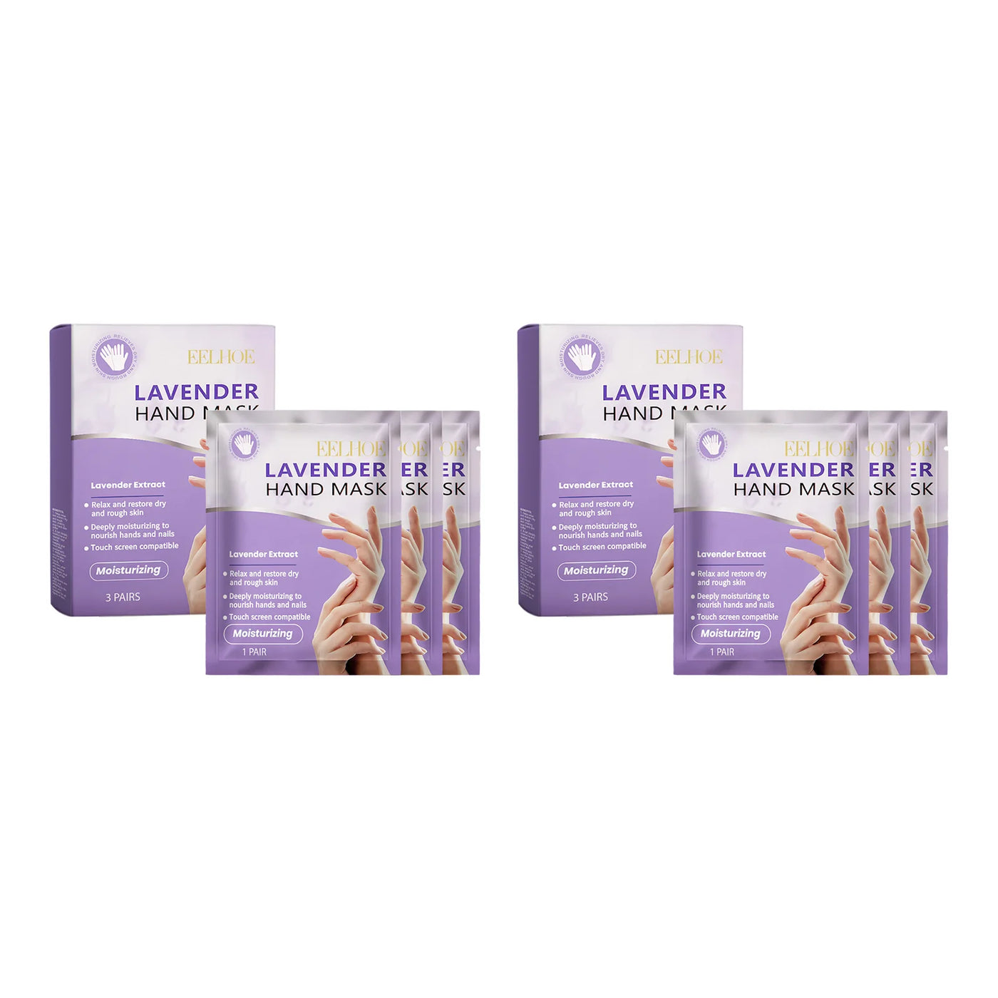 Eelhoe Lavender Hand Mask - Exfoliating, Brightening & Deep Nourishment for Smooth Hands