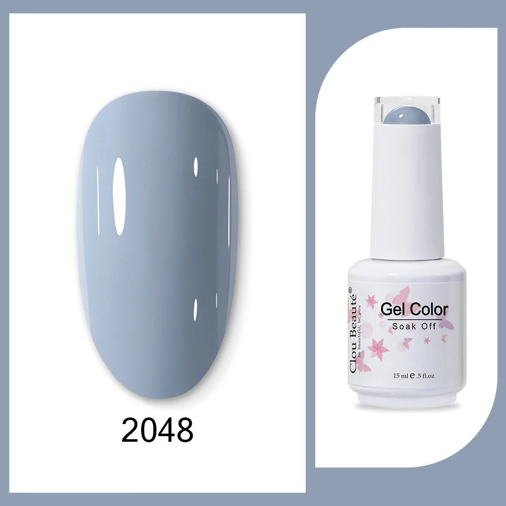 Clou Beaute 15ml HEMA & TPO Free Gel Polish - Army Green Organic Semi-Permanent Nail Art