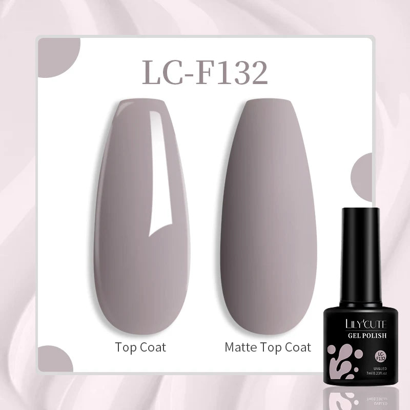 LILYCUTE 7ml Jelly Amber Dark Bloom Leopard Gel Polish - Semi-Permanent UV Nail Art