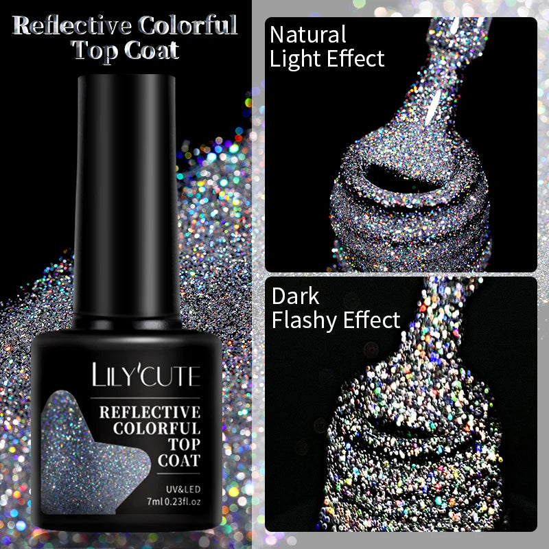 LILYCUTE 5ml Reflective Glitter Liner Gel - Champagne Sparkling Lines for French Nail Art
