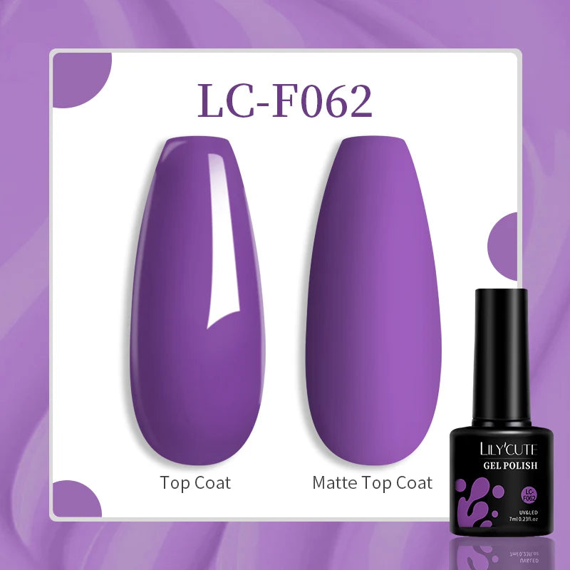 LILYCUTE 7ml Jelly Amber Dark Bloom Leopard Gel Polish - Semi-Permanent UV Nail Art