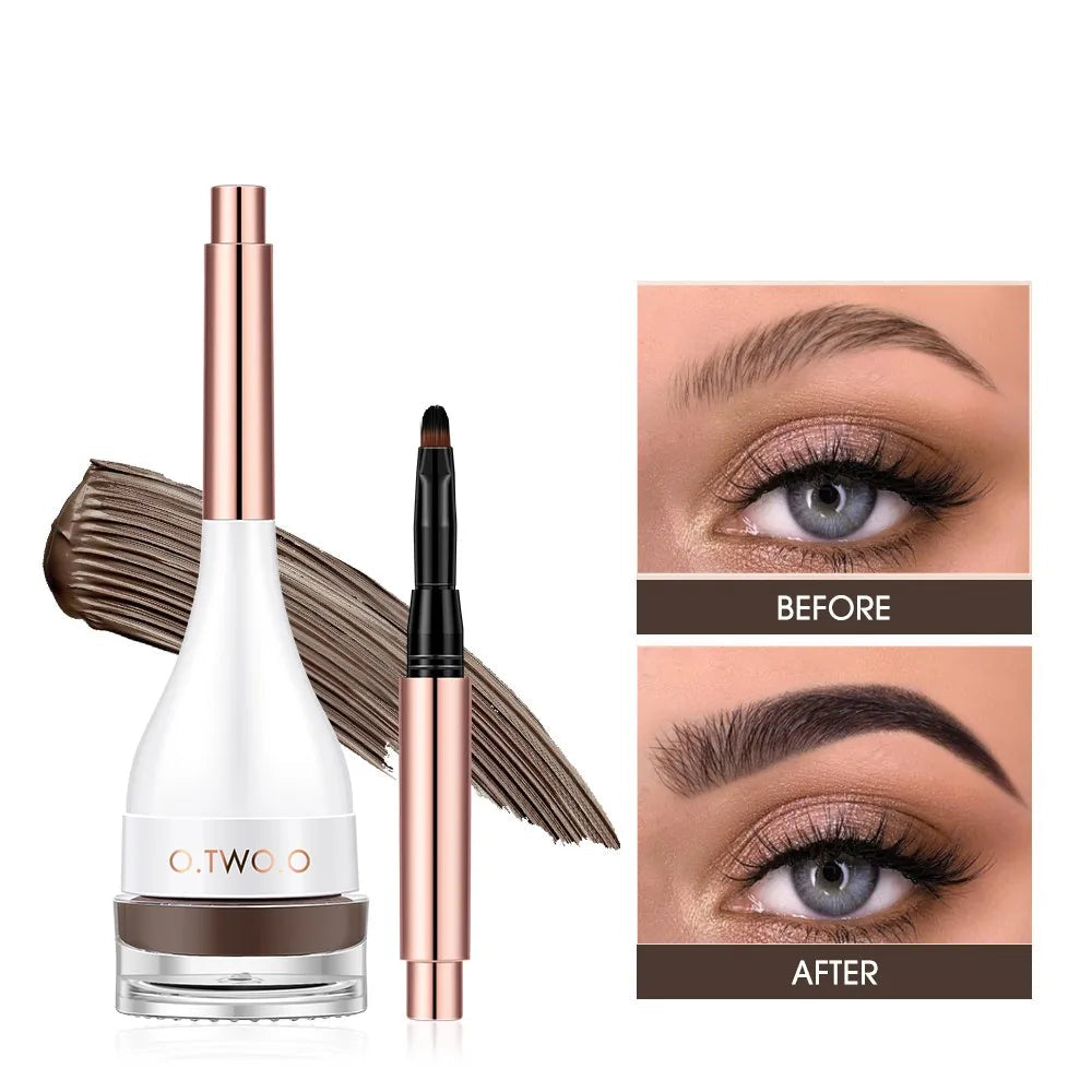 O.TWO.O Eyebrow Pomade Brow Gel - Natural Waterproof Sculpted Tint with Brush