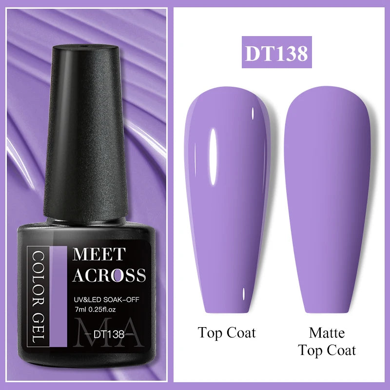 MEET ACROSS 7ml Wine Red Gel Polish - Long-Lasting French Style Nail Art Varnish