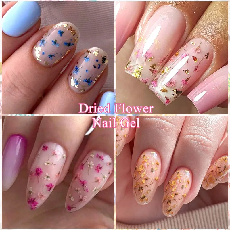 Mtssii Dried Flower Fairy Gel Nail Polish - Natural Botanical Semi-Permanent UV Art