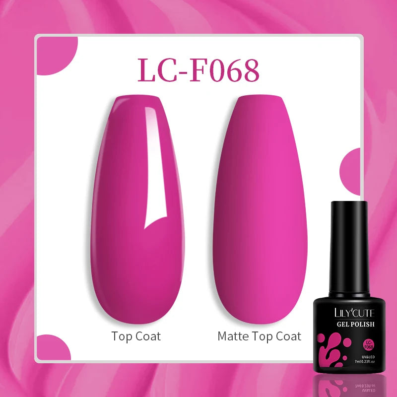 LILYCUTE 7ml Jelly Amber Dark Bloom Leopard Gel Polish - Semi-Permanent UV Nail Art