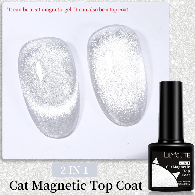 LILYCUTE 9D Cat Eye Magnetic Gel Polish 7ml - Iridescent UV/LED Soak-Off Nail Art