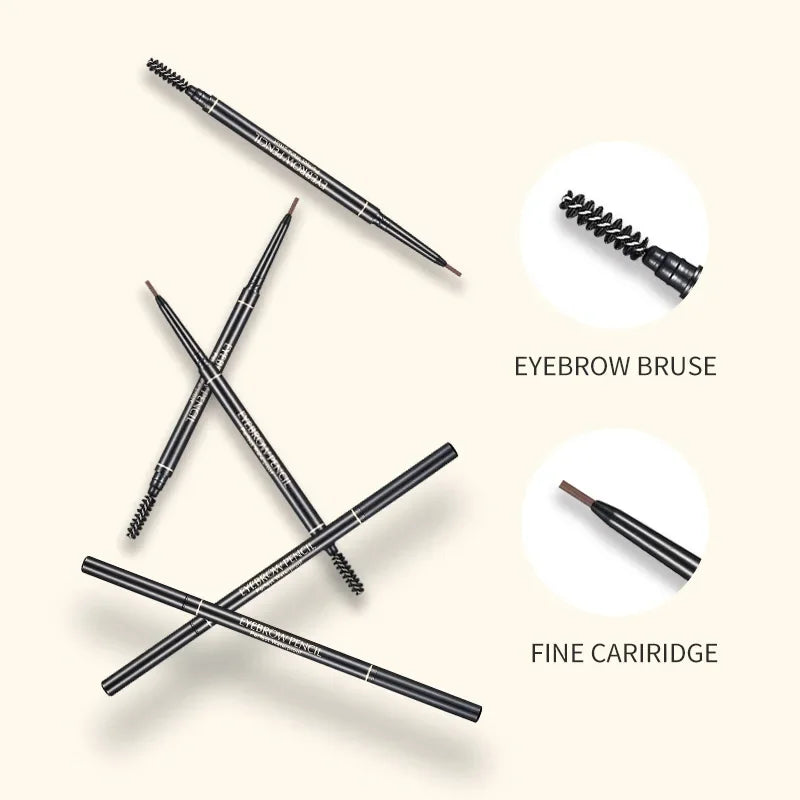 1.5mm Ultra-Fine Double-Head Eyebrow Pencil - Auto-Rotation Waterproof Natural