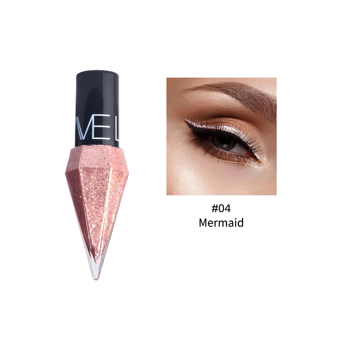 Pudaier Pearlescent Diamond Liquid Eyeshadow Eyeliner - Rose Gold, White & Glitter