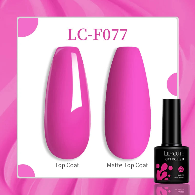 LILYCUTE 7ml Jelly Amber Dark Bloom Leopard Gel Polish - Semi-Permanent UV Nail Art