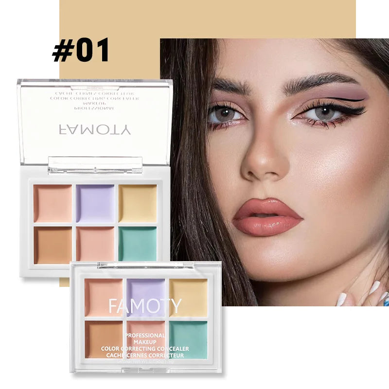 Moisturizing Multicolor Concealer Palette - Full Coverage Cream for Dark Circles & Acne
