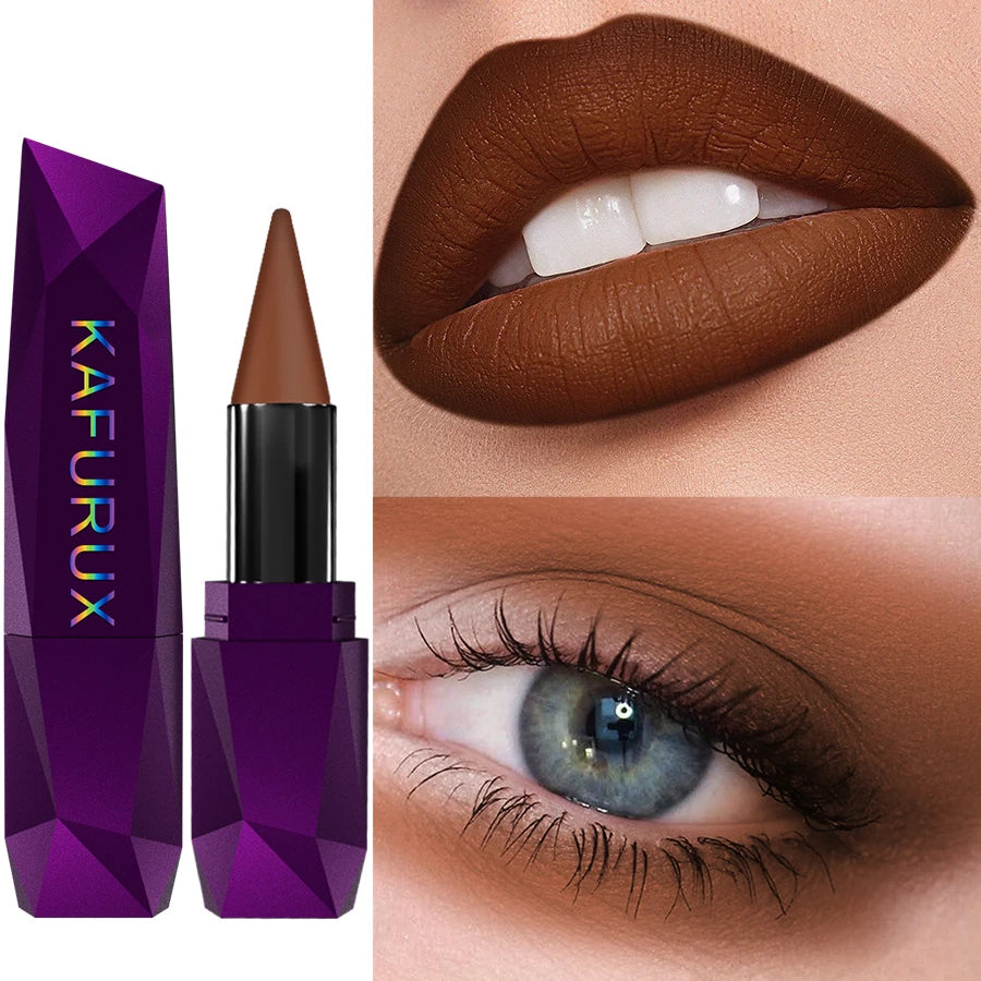 KAFURUX Waterproof Sexy Red Matte Lip Liner & Contour Tint - Non-Transfer Moisturizing