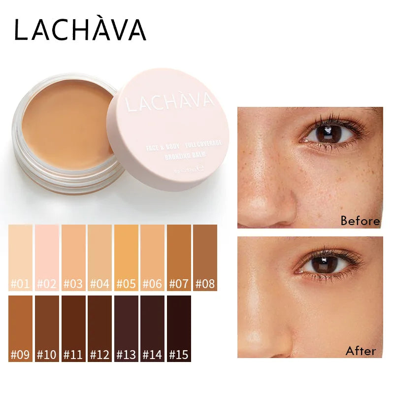 Blana 15-Color Full Coverage Concealer Cream Palette - Waterproof with Brush