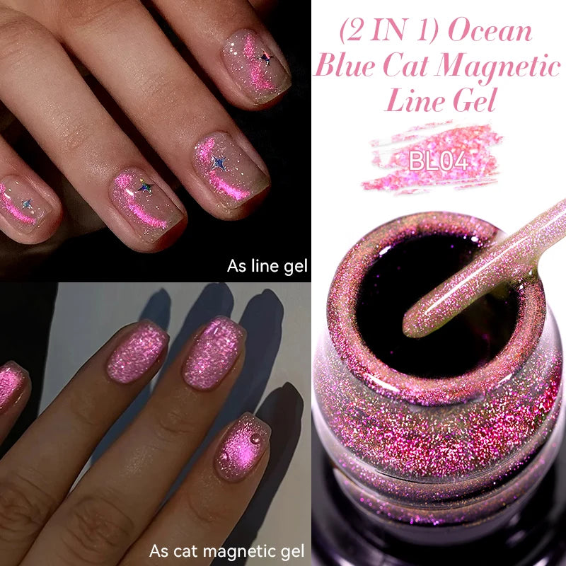LILYCUTE 5ml Metallic Gold & Silver Mirror Liner Gel - Super Bright French Nail Art