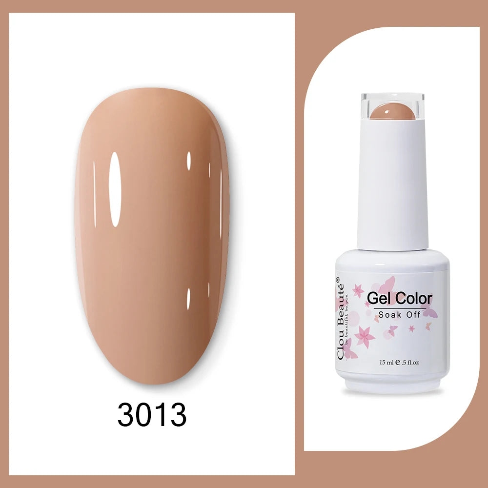 Clou Beaute 15ml HEMA & TPO Free Gel Polish - Army Green Organic Semi-Permanent Nail Art