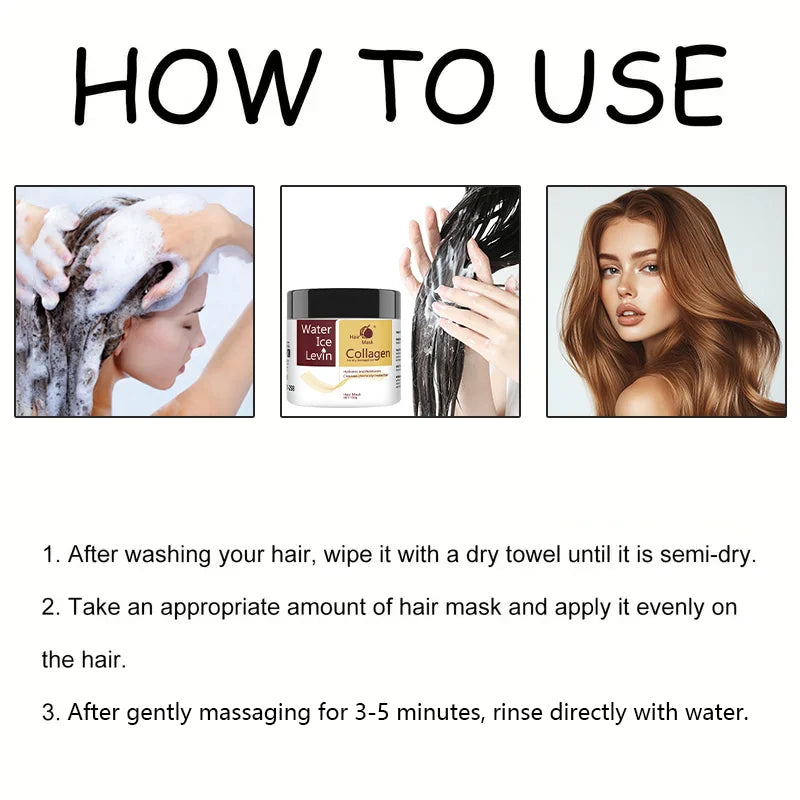 Collagen & Hyaluronic Acid Hair Mask - 100g Keratin Repair for Dry Damaged Hair