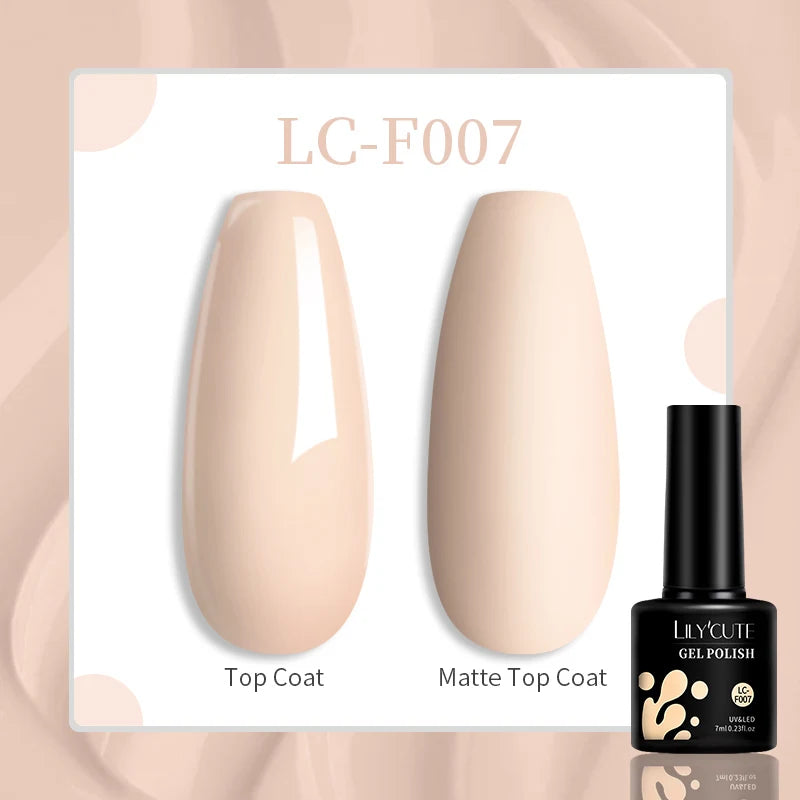 LILYCUTE 7ml Jelly Amber Dark Bloom Leopard Gel Polish - Semi-Permanent UV Nail Art