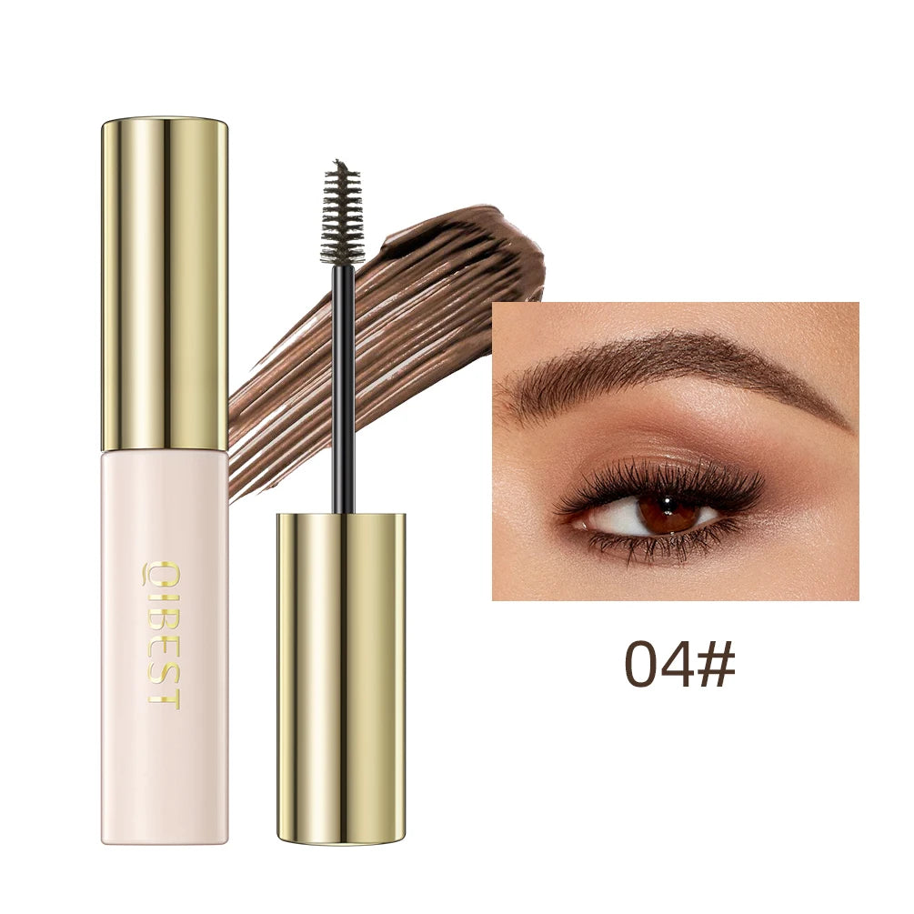 QiBest 4-Color Waterproof Eyebrow Mascara Gel - Long-Lasting Dye Cream with Brush
