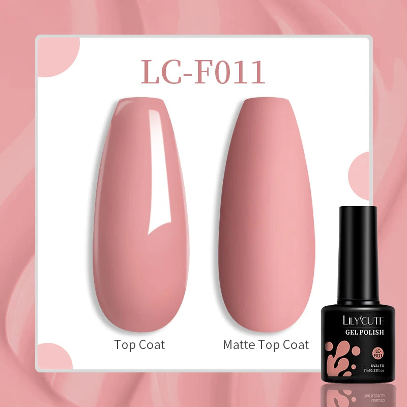 LILYCUTE 7ml Jelly Amber Dark Bloom Leopard Gel Polish - Semi-Permanent UV Nail Art