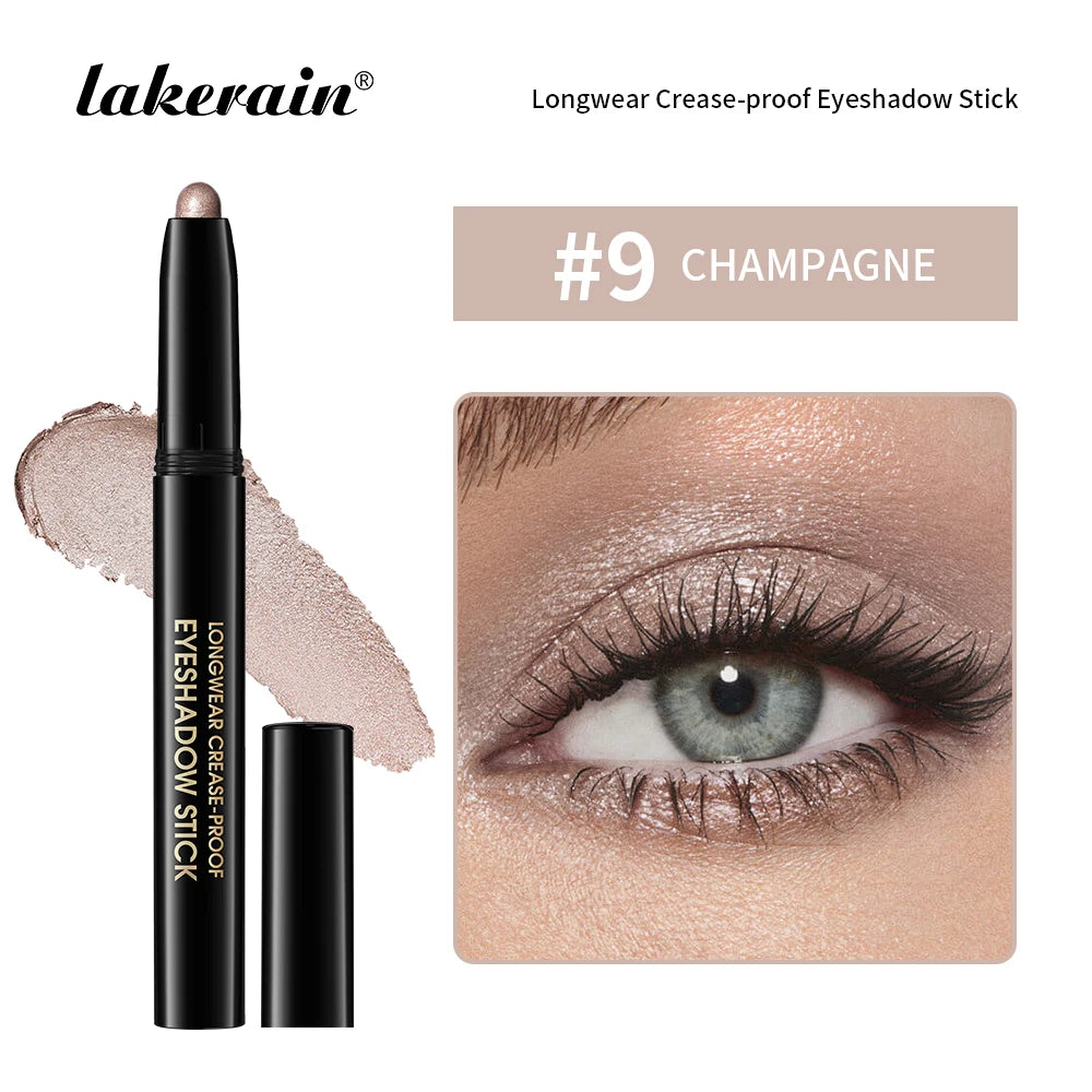 Lakerain 10-Color Matte Gradient Cream Eyeshadow Stick Set - Waterproof