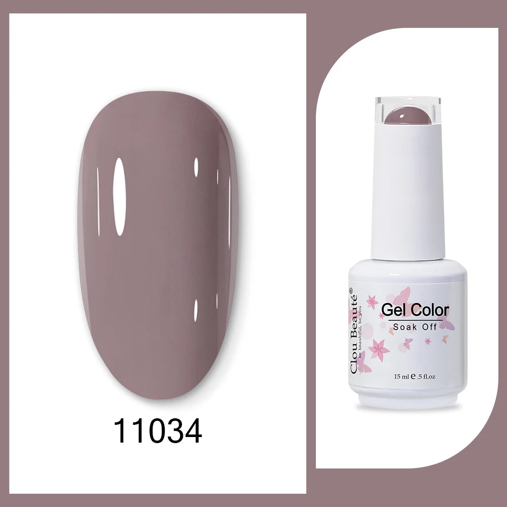 Clou Beaute 15ml HEMA & TPO Free Gel Polish - Army Green Organic Semi-Permanent Nail Art