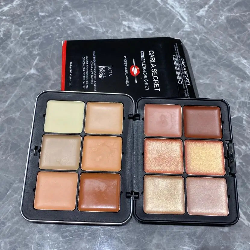 12-Color Blush & Contour Cream Palette - Concealer, Highlighter & Blemish Cover