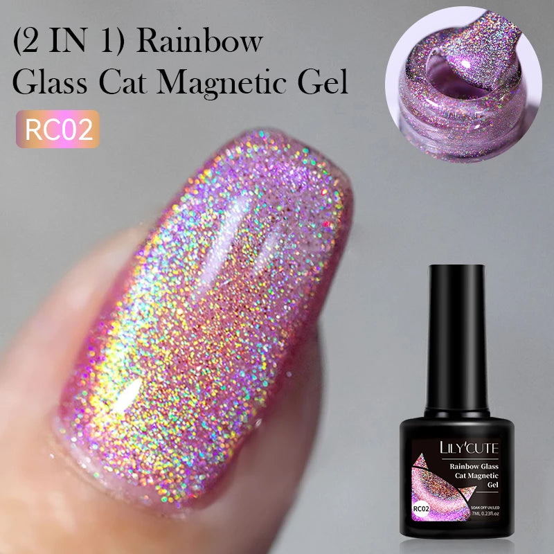 LILYCUTE 5ml Reflective Glitter Liner Gel - Champagne Sparkling Lines for French Nail Art