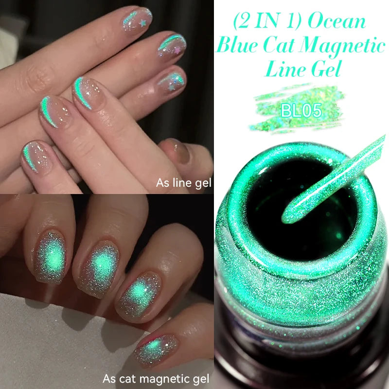 LILYCUTE 5ml Metallic Gold & Silver Mirror Liner Gel - Super Bright French Nail Art
