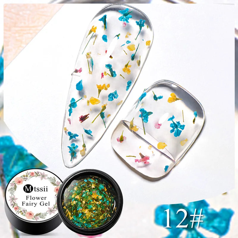 Mtssii Dried Flower Fairy Gel Nail Polish - Natural Botanical Semi-Permanent UV Art