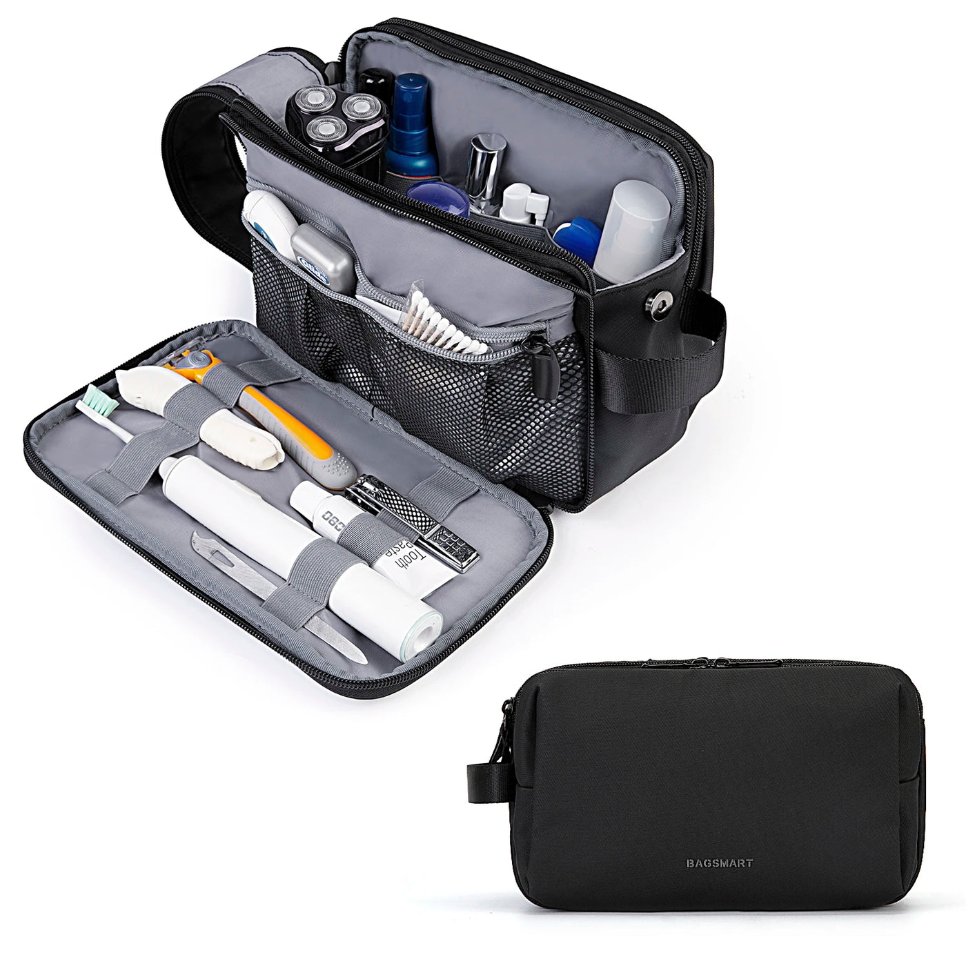 BAGSMART Waterproof Travel Dopp Kit - Lightweight Toiletries & Cosmetic Bag for Men & Women