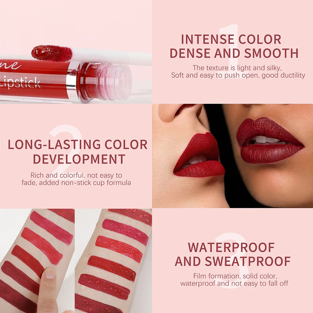 Matte Liquid Velvet Lip Glaze - Waterproof Sexy Long-Lasting Moisturizing Lipstick