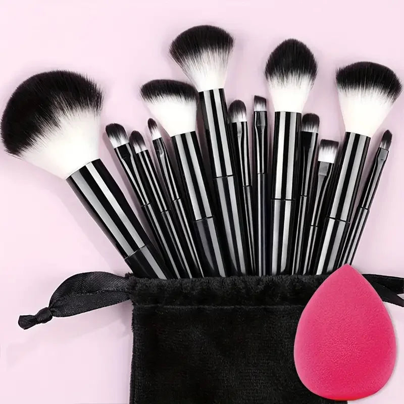 ZSRUNHUI 13-Piece Makeup Brush Set - Soft Fluffy Face & Eye Brushes for Foundation, Blush & Highlight