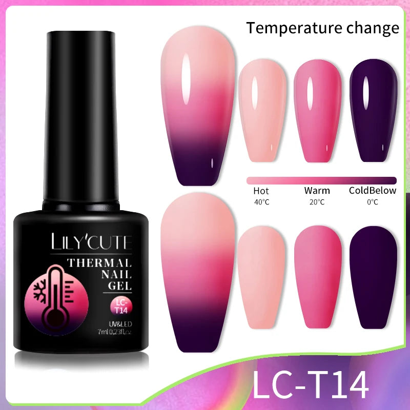 LILYCUTE 7ml Thermal Temperature-Changing Gel Nail Polish - Semi-Permanent UV Gel Art