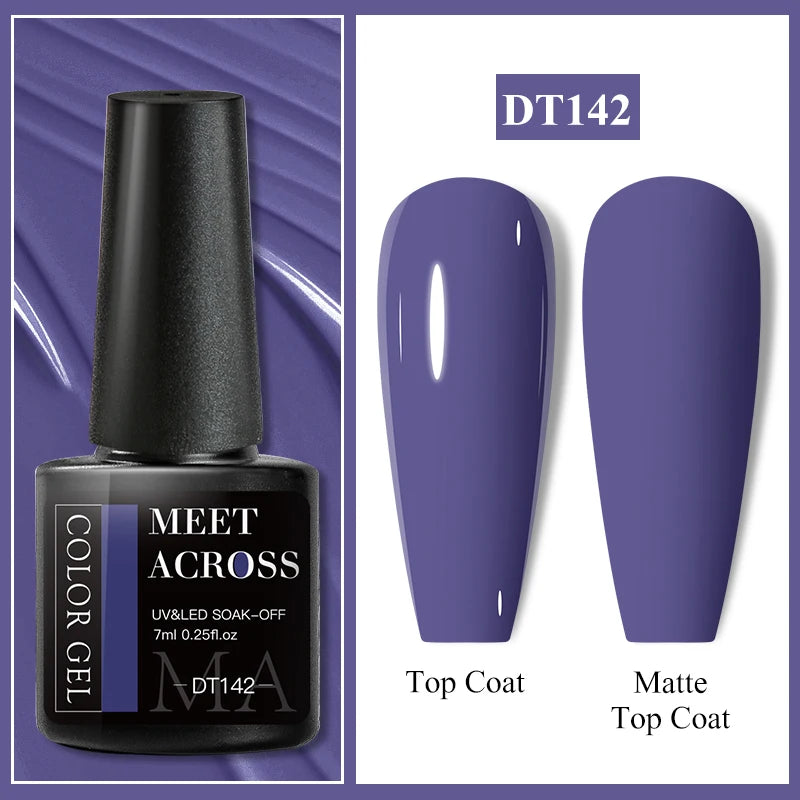 MEET ACROSS 7ml Wine Red Gel Polish - Long-Lasting French Style Nail Art Varnish
