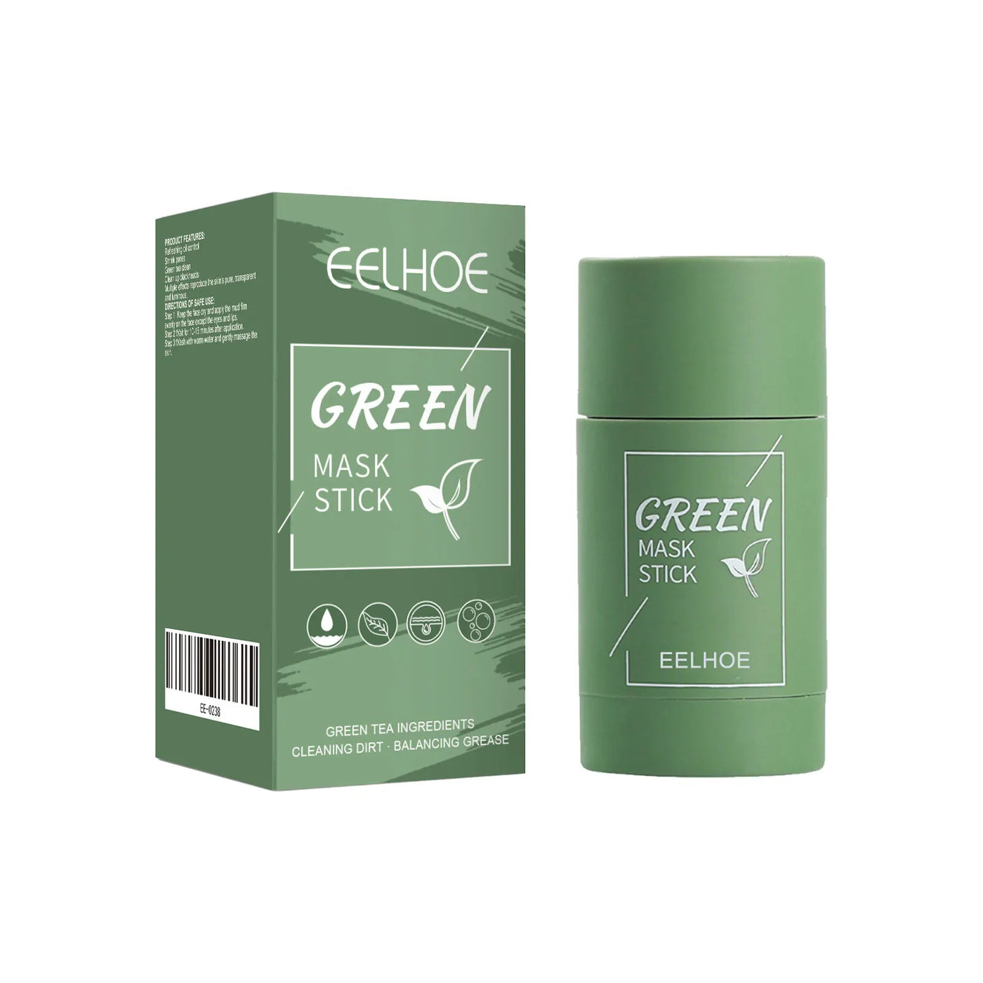 Eelhoe Green Tea & Eggplant Solid Mud Mask - Deep Cleansing, Blackhead Removal & Pore Shrinking