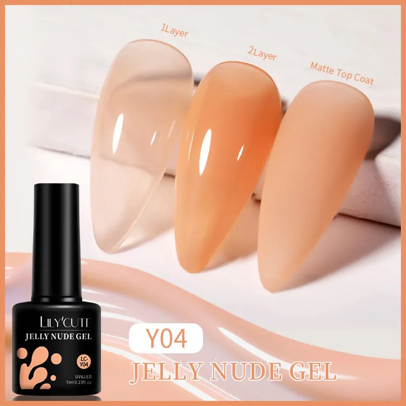 LILYCUTE 7ml No-Wipe Top Coat & UV Base Gel - Semi-Permanent Soak-Off Nail Manicure