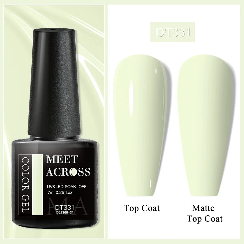 MEET ACROSS 7ml Wine Red Gel Polish - Long-Lasting French Style Nail Art Varnish