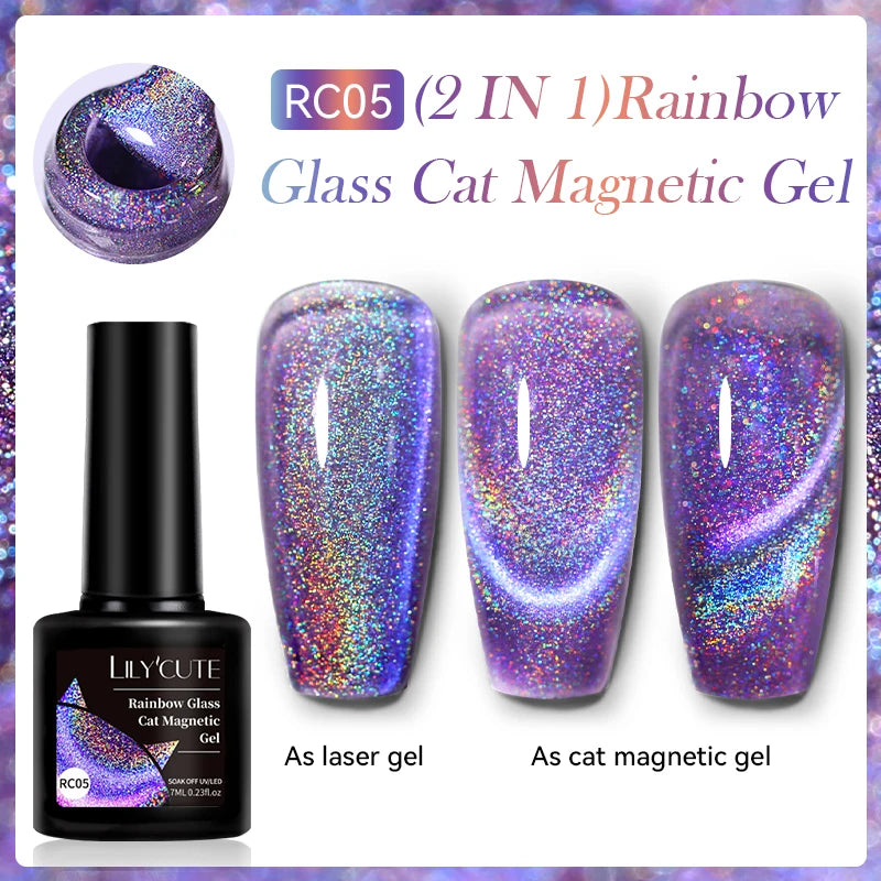 LILYCUTE 5ml Metallic Gold & Silver Mirror Liner Gel - Super Bright French Nail Art