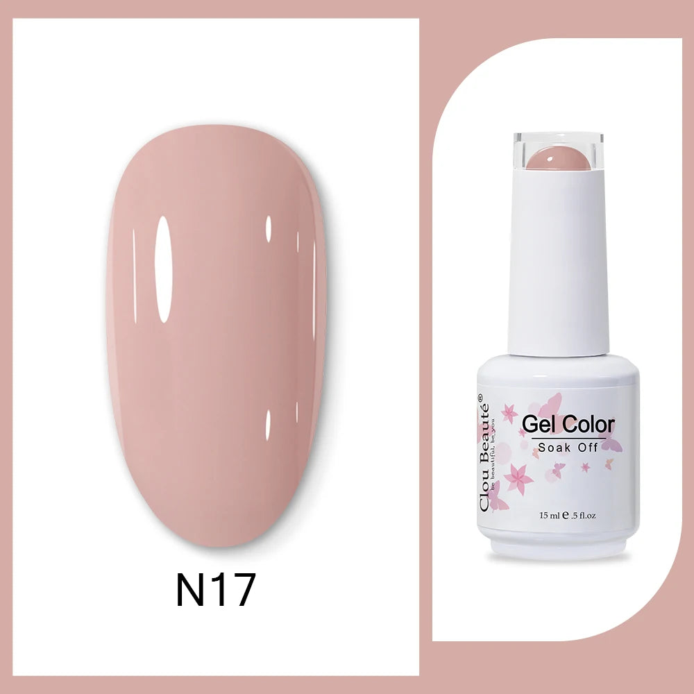 Clou Beaute 15ml HEMA & TPO Free Gel Polish - Army Green Organic Semi-Permanent Nail Art