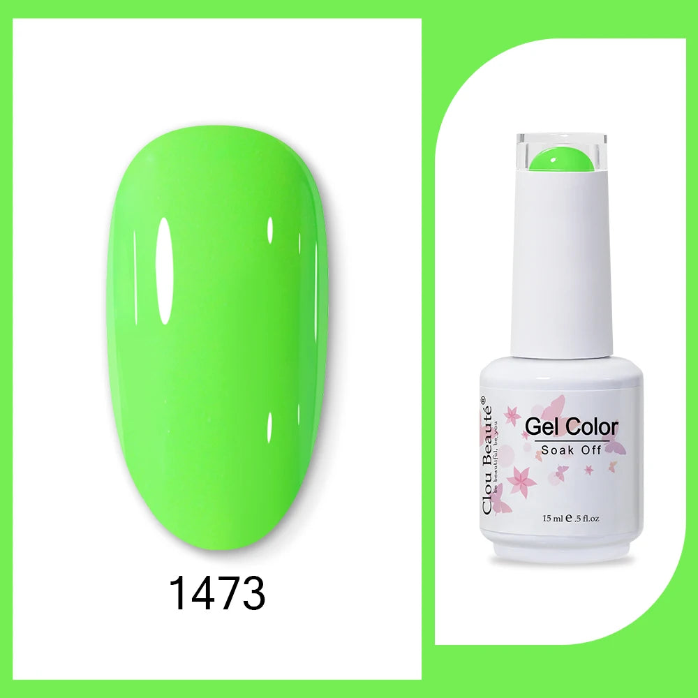 Clou Beaute 15ml HEMA & TPO Free Gel Polish - Army Green Organic Semi-Permanent Nail Art