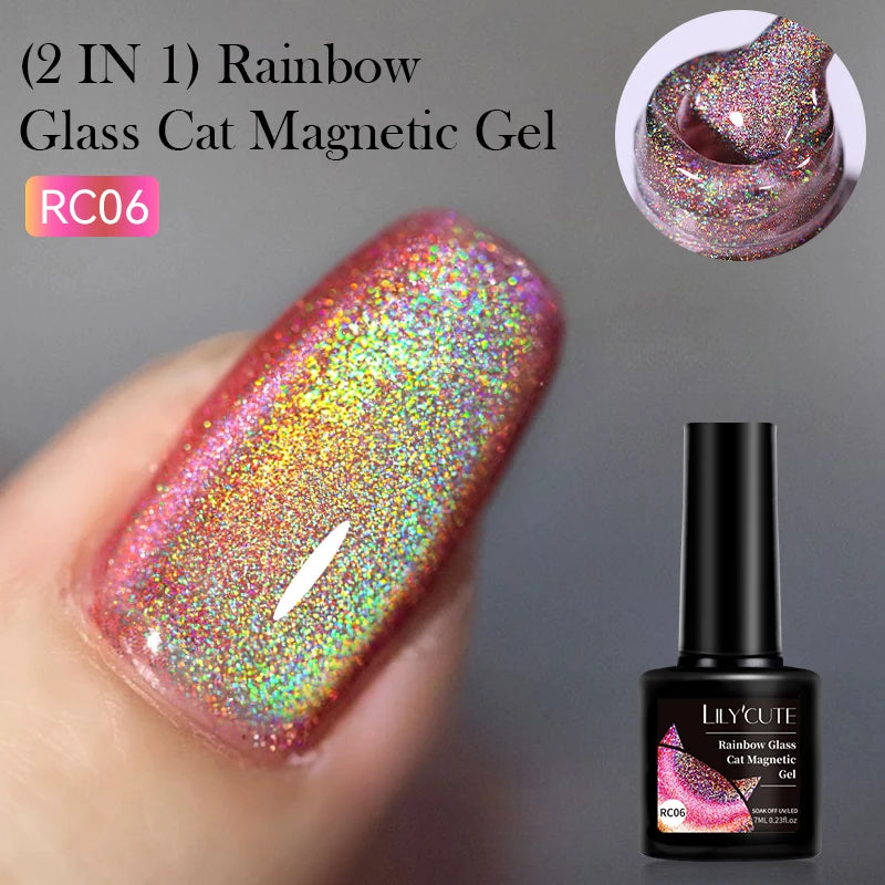LILYCUTE 5ml Reflective Glitter Liner Gel - Champagne Sparkling Lines for French Nail Art
